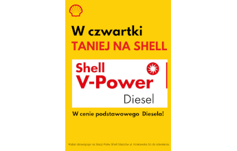 W czwartki Shell V-Power Diesel taniej na shell